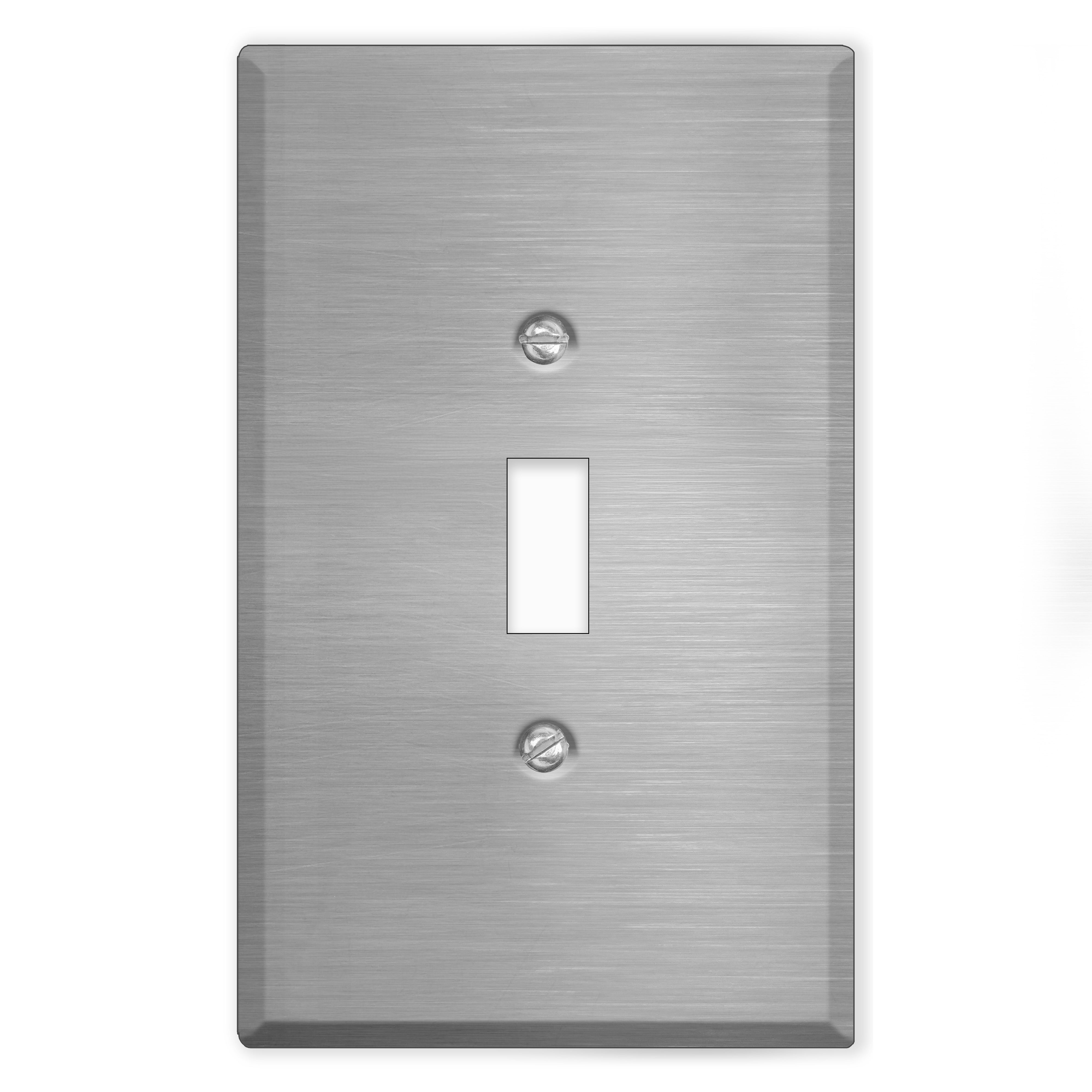 1 Gang Oversized Stainless Steel Toggle Switch Wall Plate - Made in USA