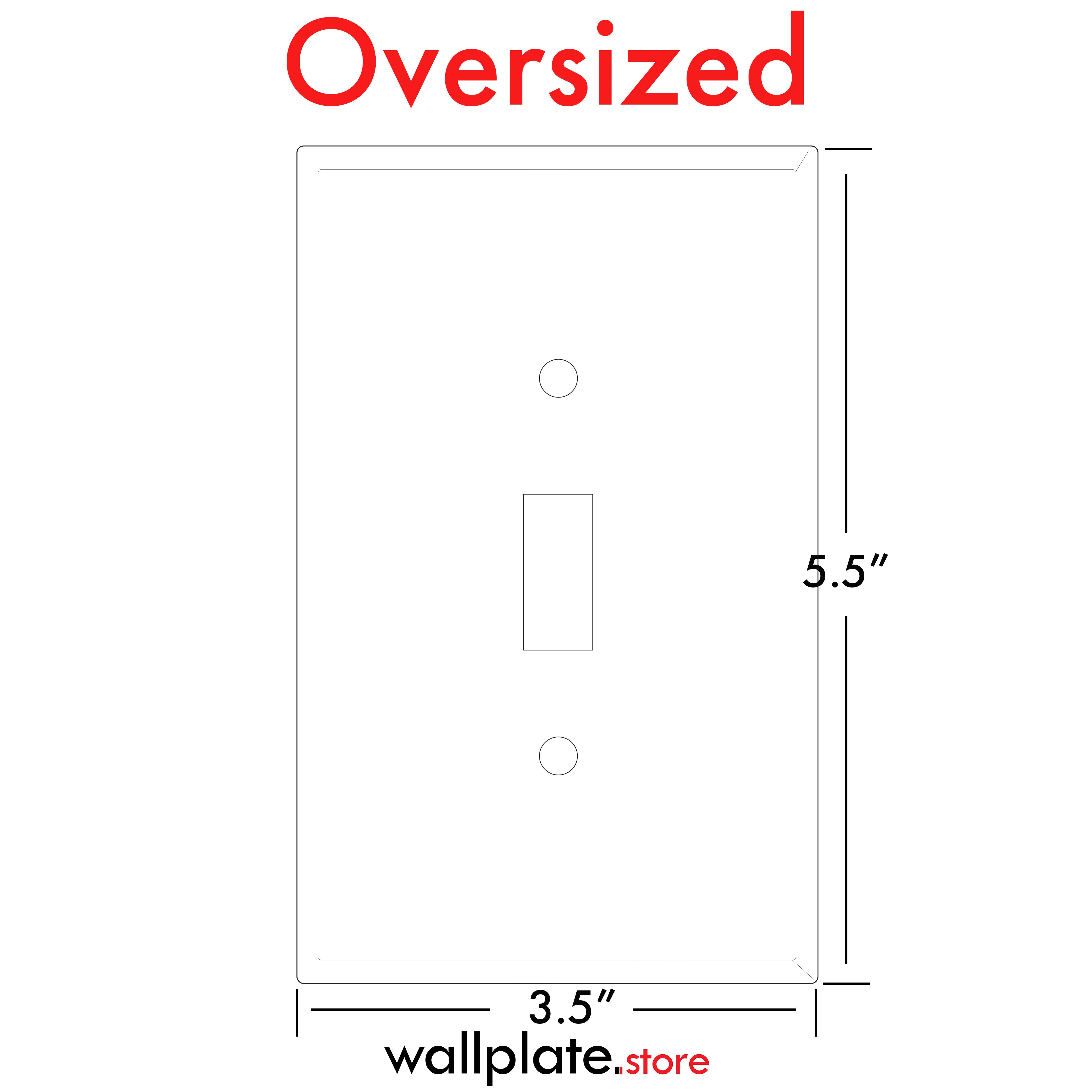1 Gang Oversized Stainless Steel Toggle Switch Wall Plate - Made in USA