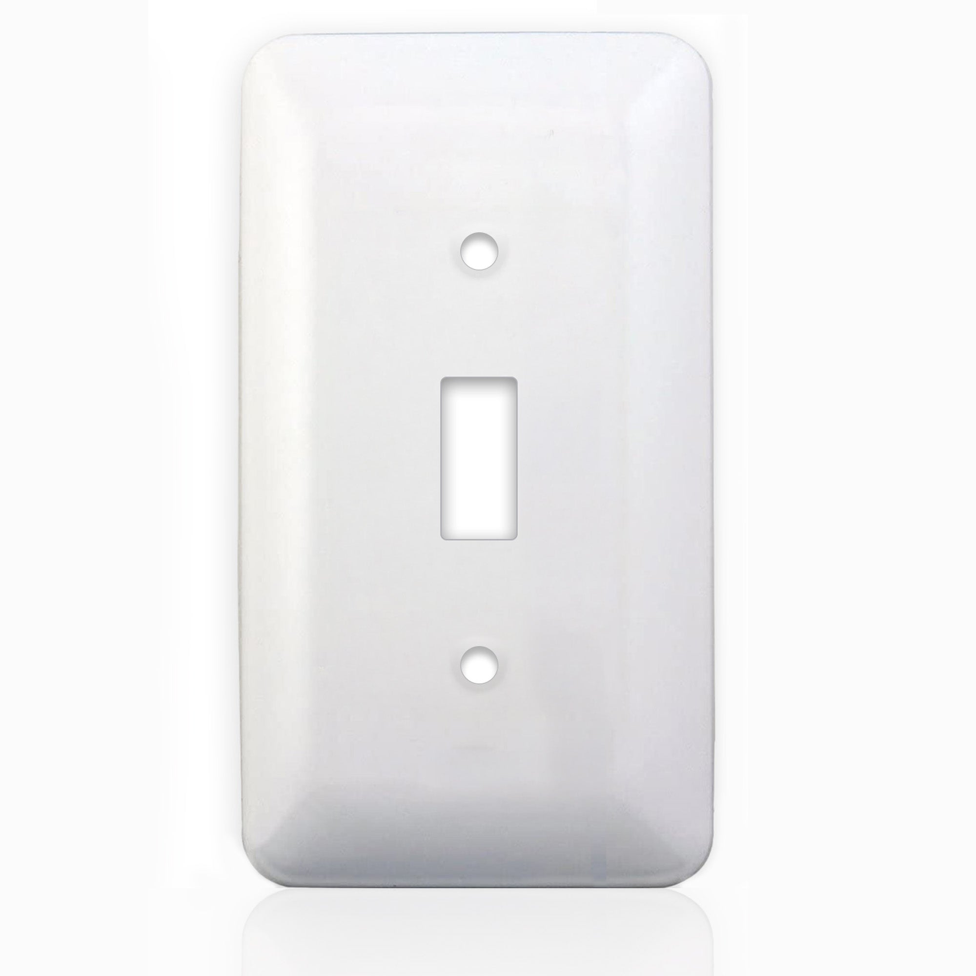 1 Gang Toggle, Princess size, White Painted Metal wallplate