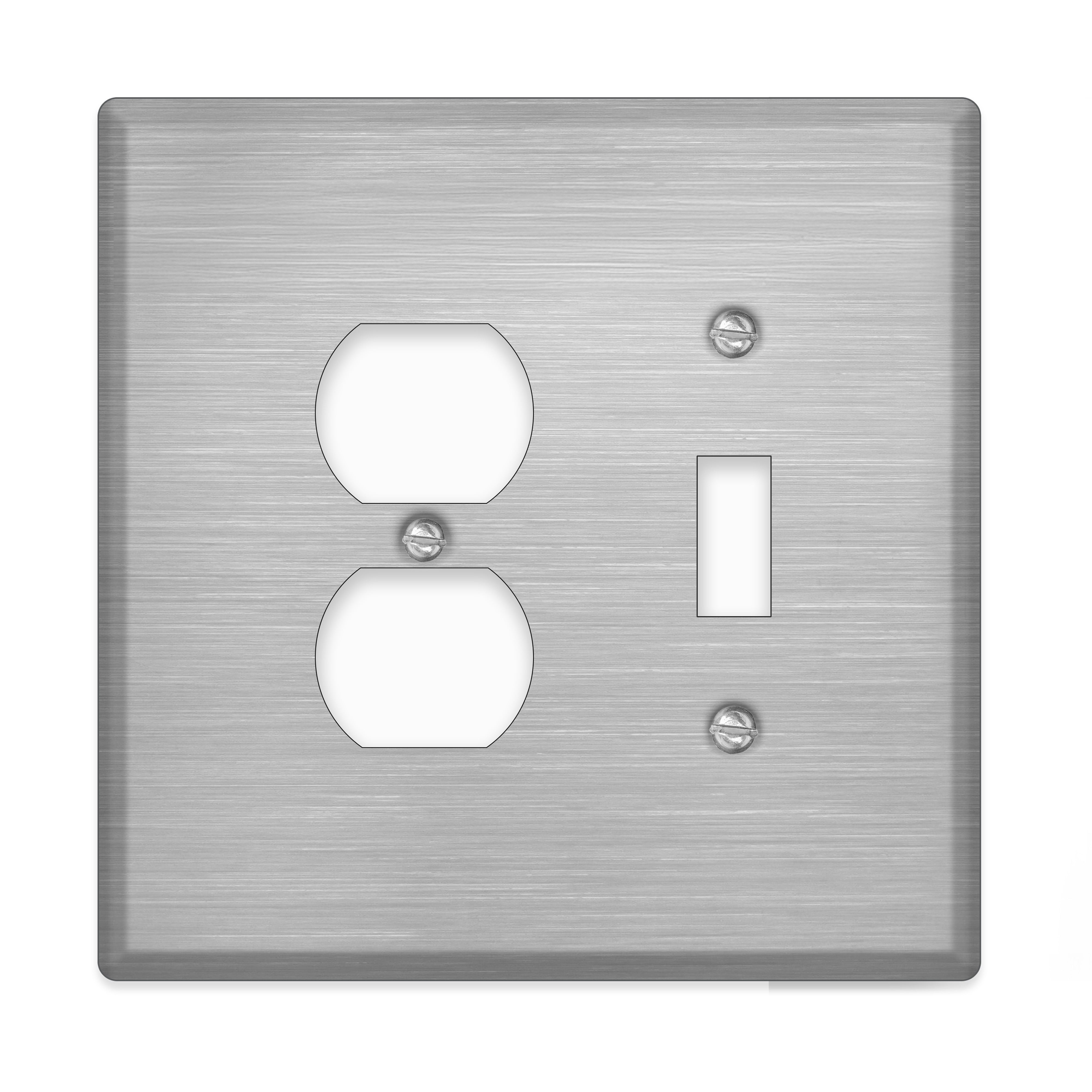 2 Gang Oversized Stainless Steel Duplex / Toggle Switch Plate