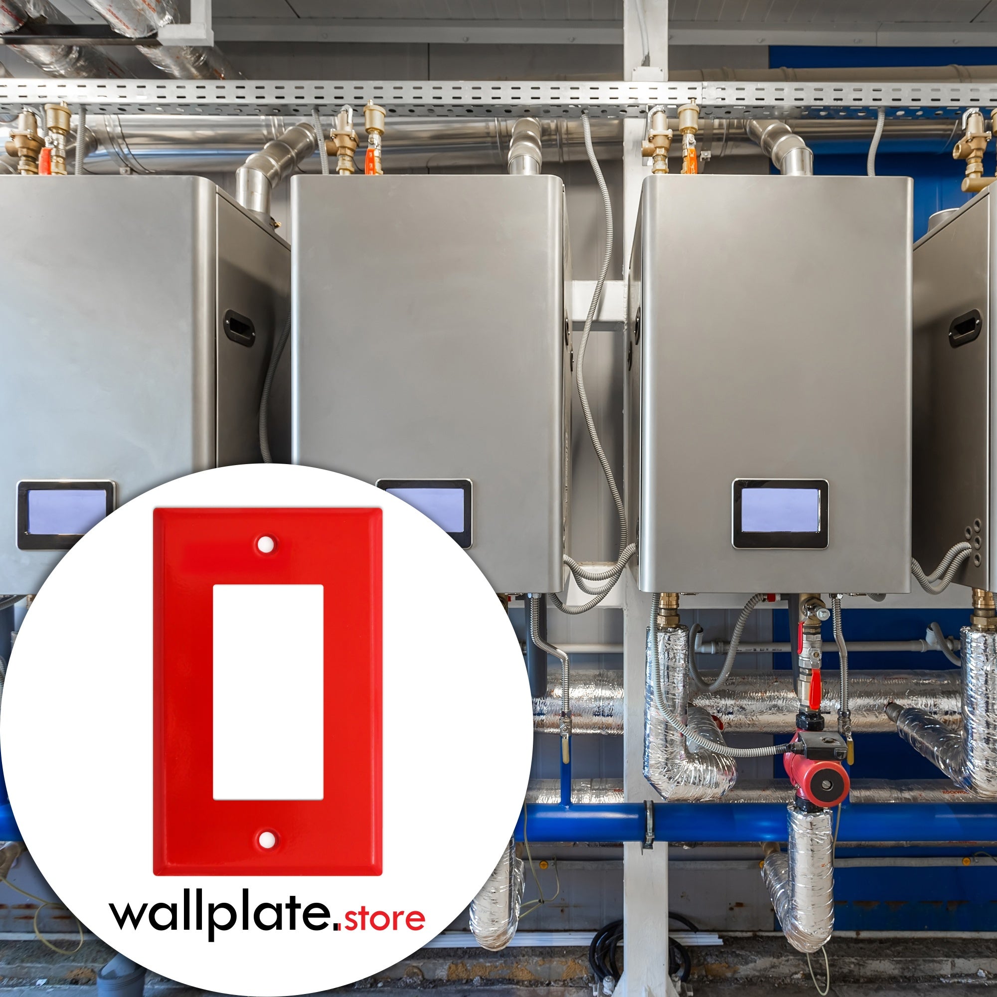 1 Gang GFI, Standard Size, Red Painted Metal Wallplate