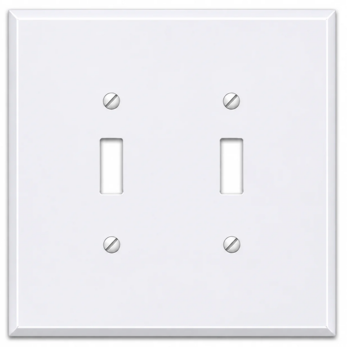 2-Gang Oversize Metal Wall Plate – 2 Toggle Switch Openings – White Semi-Gloss - Item 86872
