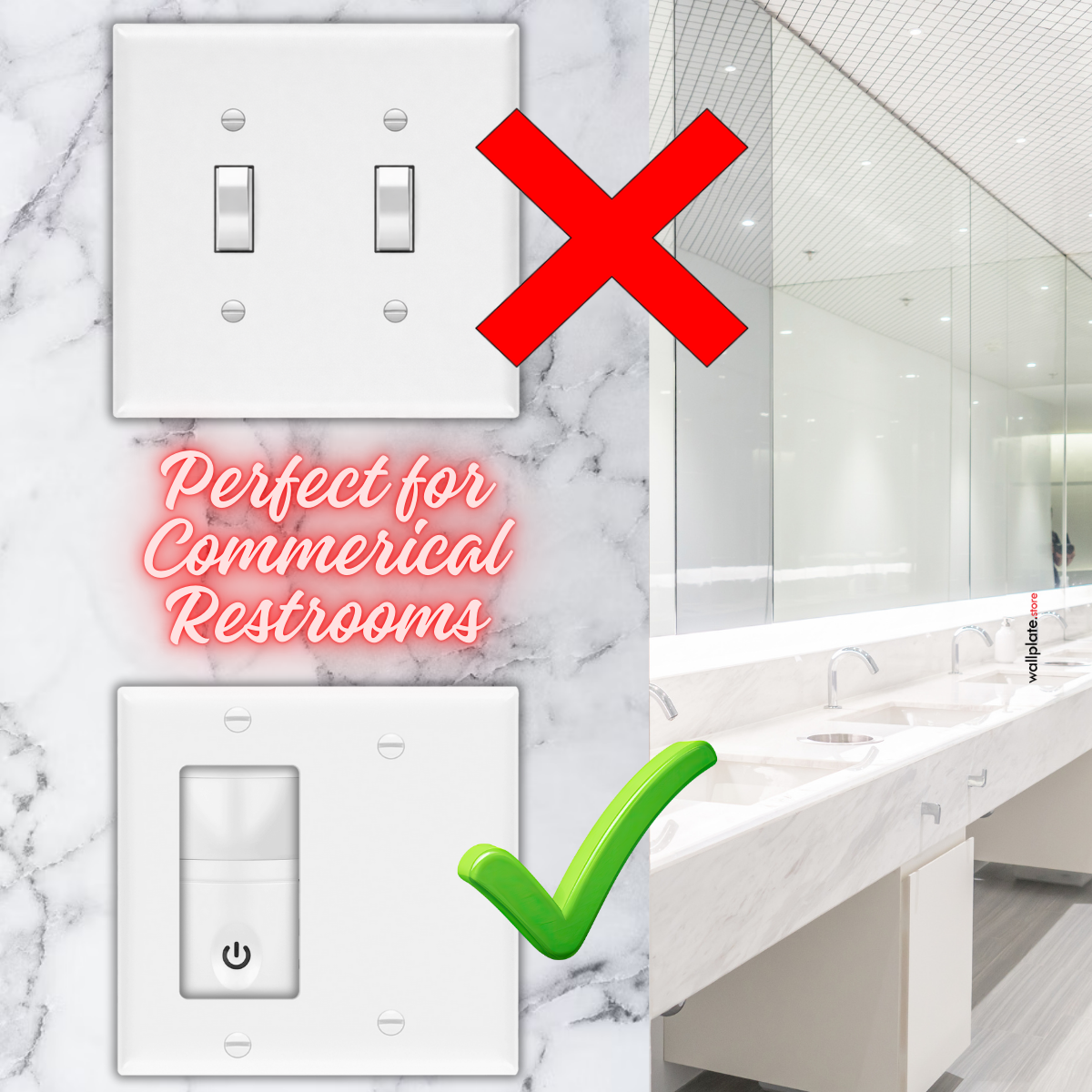 2-Gang White Metal Rocker + Blank Wall Plate – Made in the USA