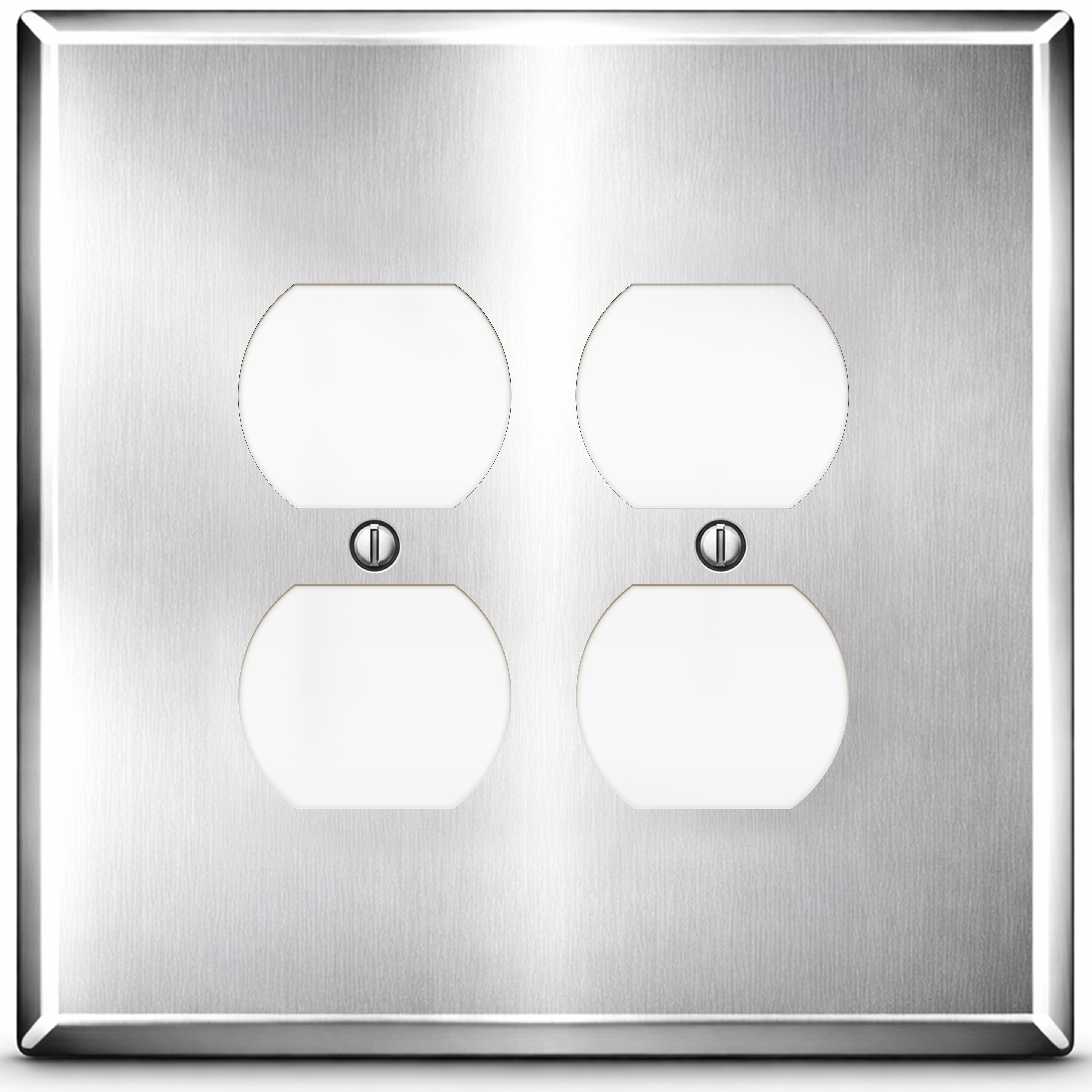 2 Gang Stainless Steel Oversized Duplex Receptacle Wallplate Cover
