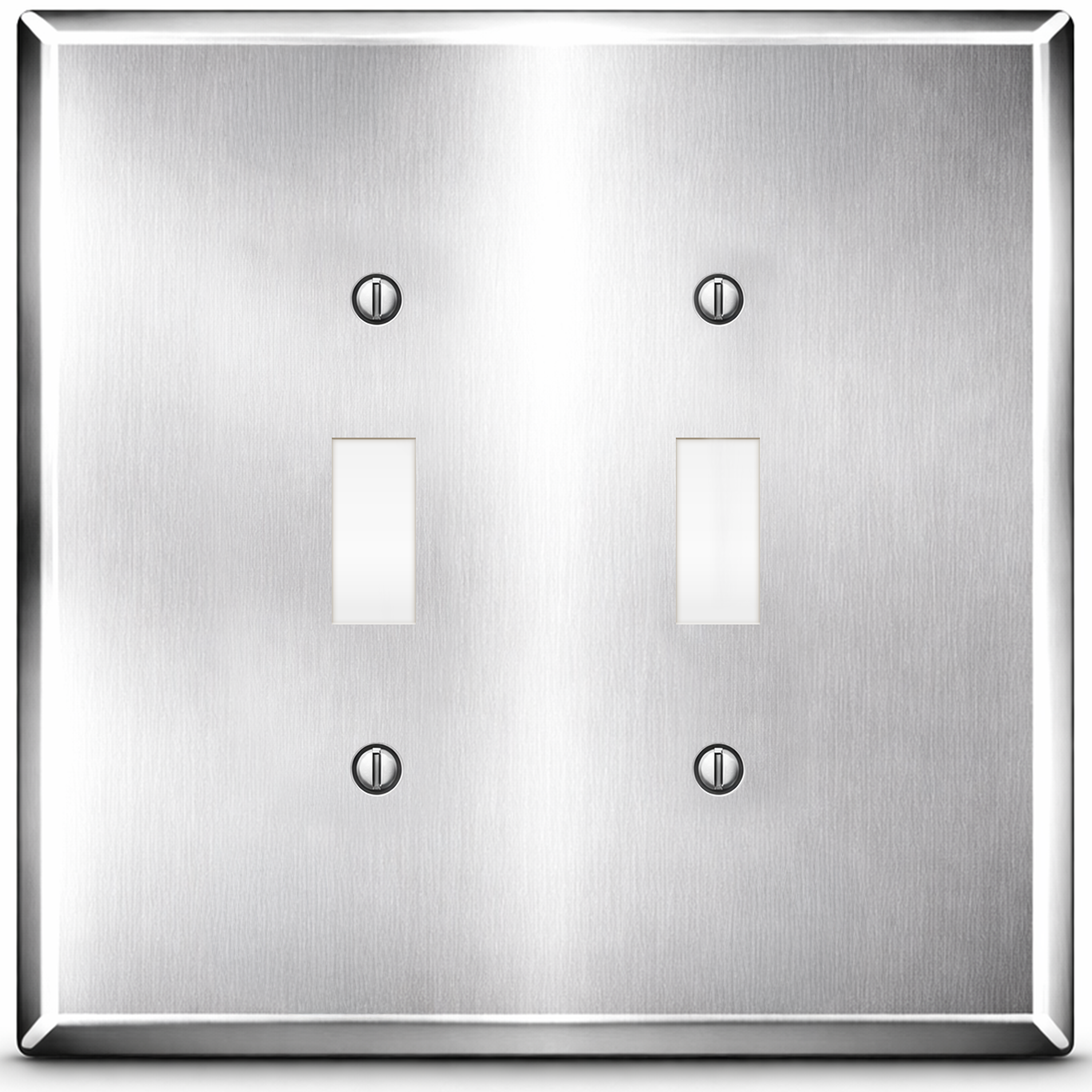 2 Gang Oversized Stainless Steel Toggle Switch Wall Plate - Made in USA