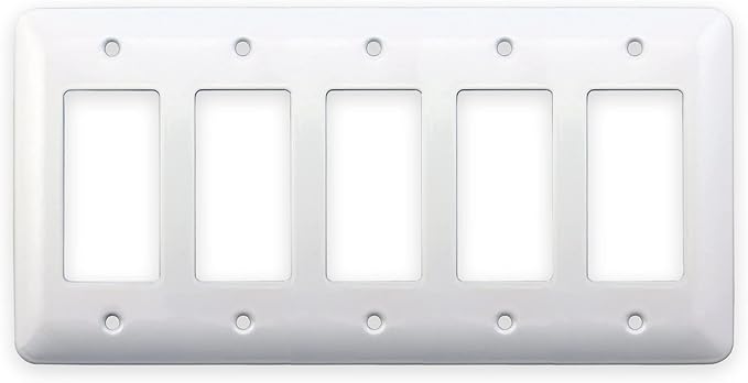 5-Gang Princess Size Decora® Rocker/GFCI Switch Wall Plate – Made in USA