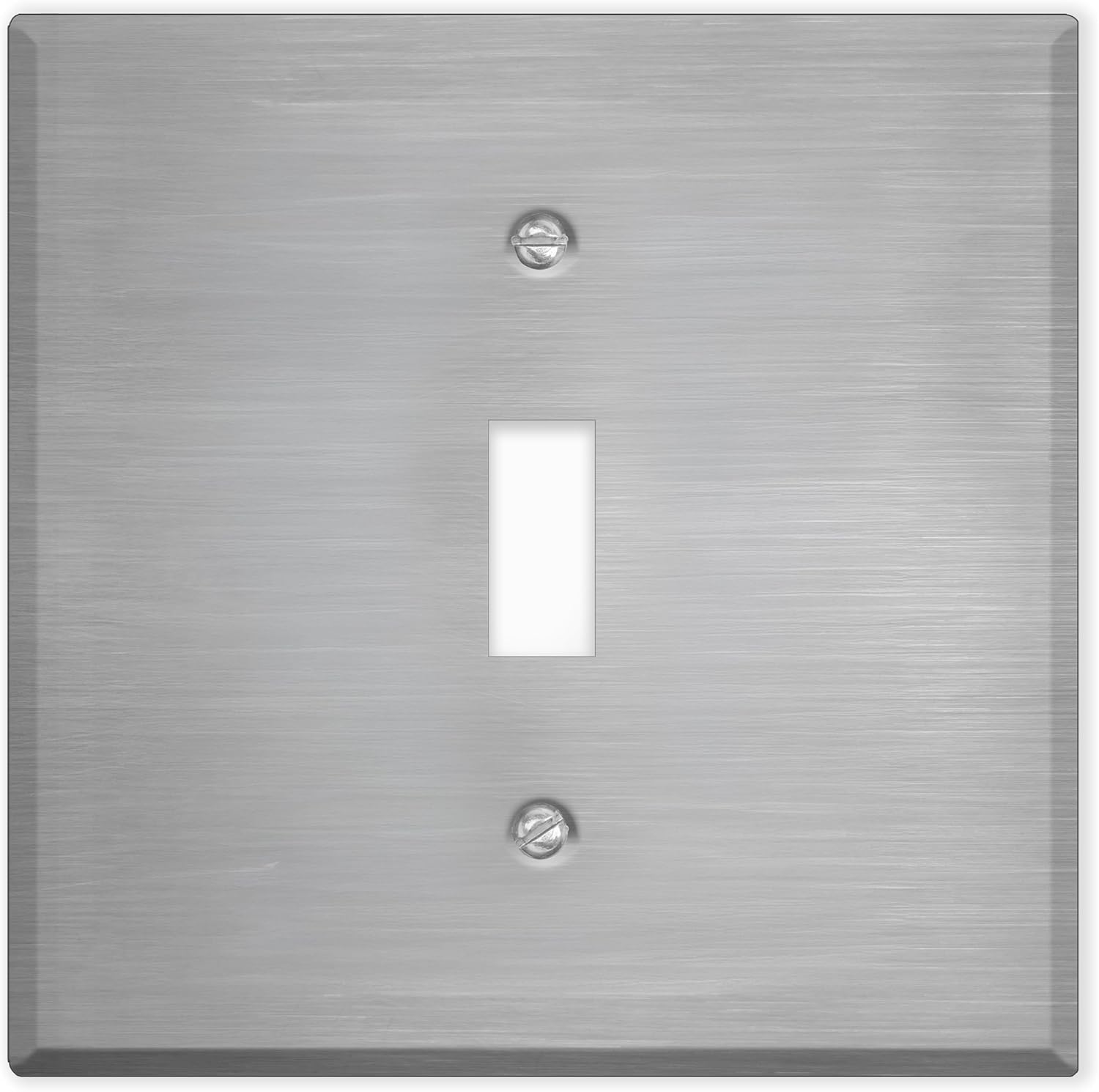 2‑Gang Jumbo Oversized Toggle Switch Wall Plate – Centered Toggle Opening – Stainless Steel (Made in USA)