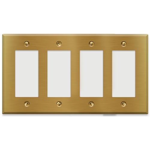 4-gang GFI, standard size, metallic finish wallplate