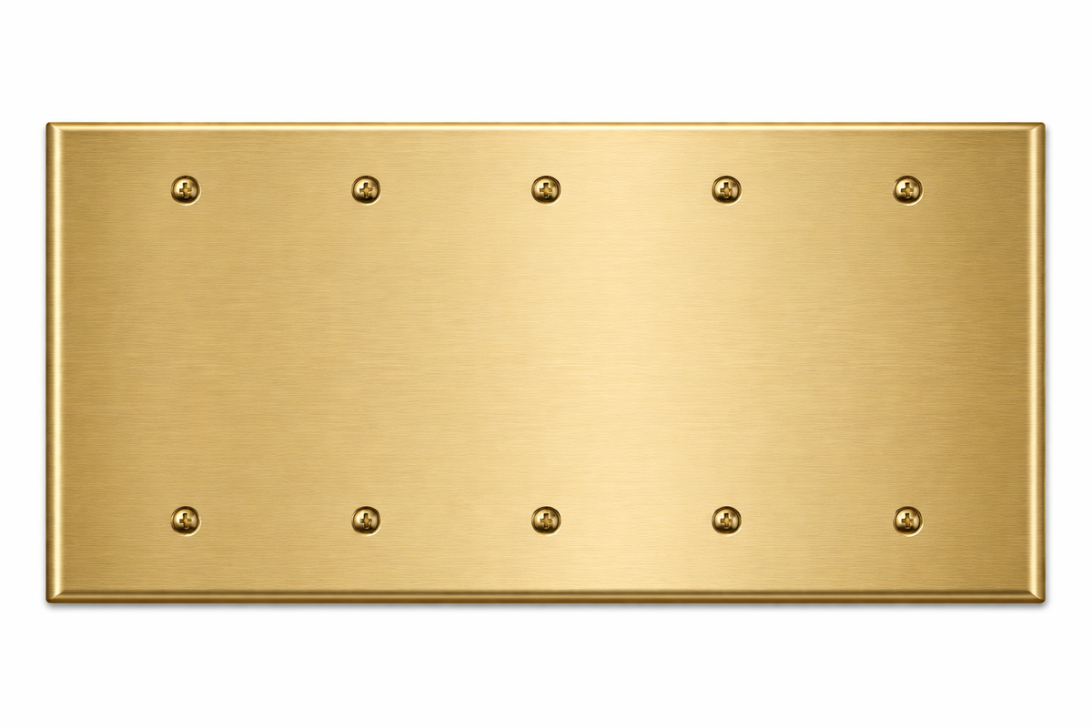5-Gang Blank, Standard Size, Painted Metal Wall Plate