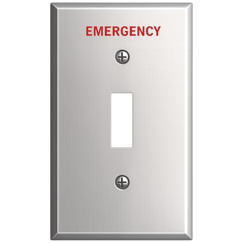 1-Gang Wall Plate, Toggle opening, “Emergency”