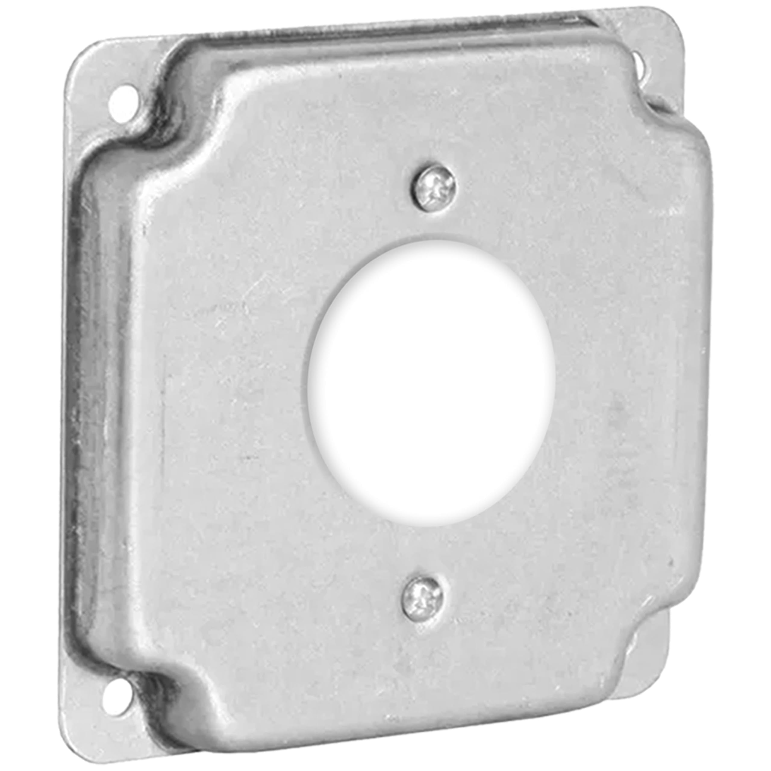 1-Gang, Single 1.6250 Diameter Receptacle, Unfinished Galvanized Steel 4 Inch Raised Cover - Made in USA