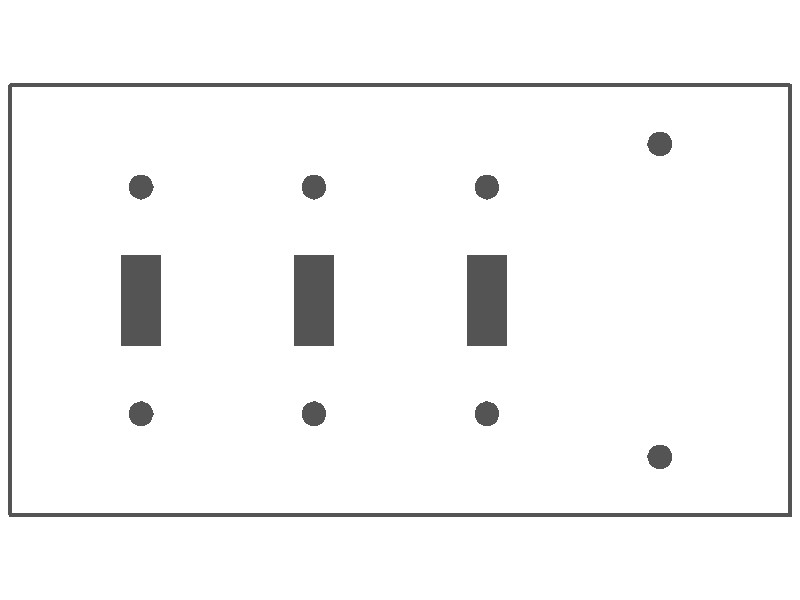 4-Gang, Standard Size, 3 Toggle Switches and 1 Blank, White Semi-Gloss Finish Wall Plate Outlet Cover - Made in USA
