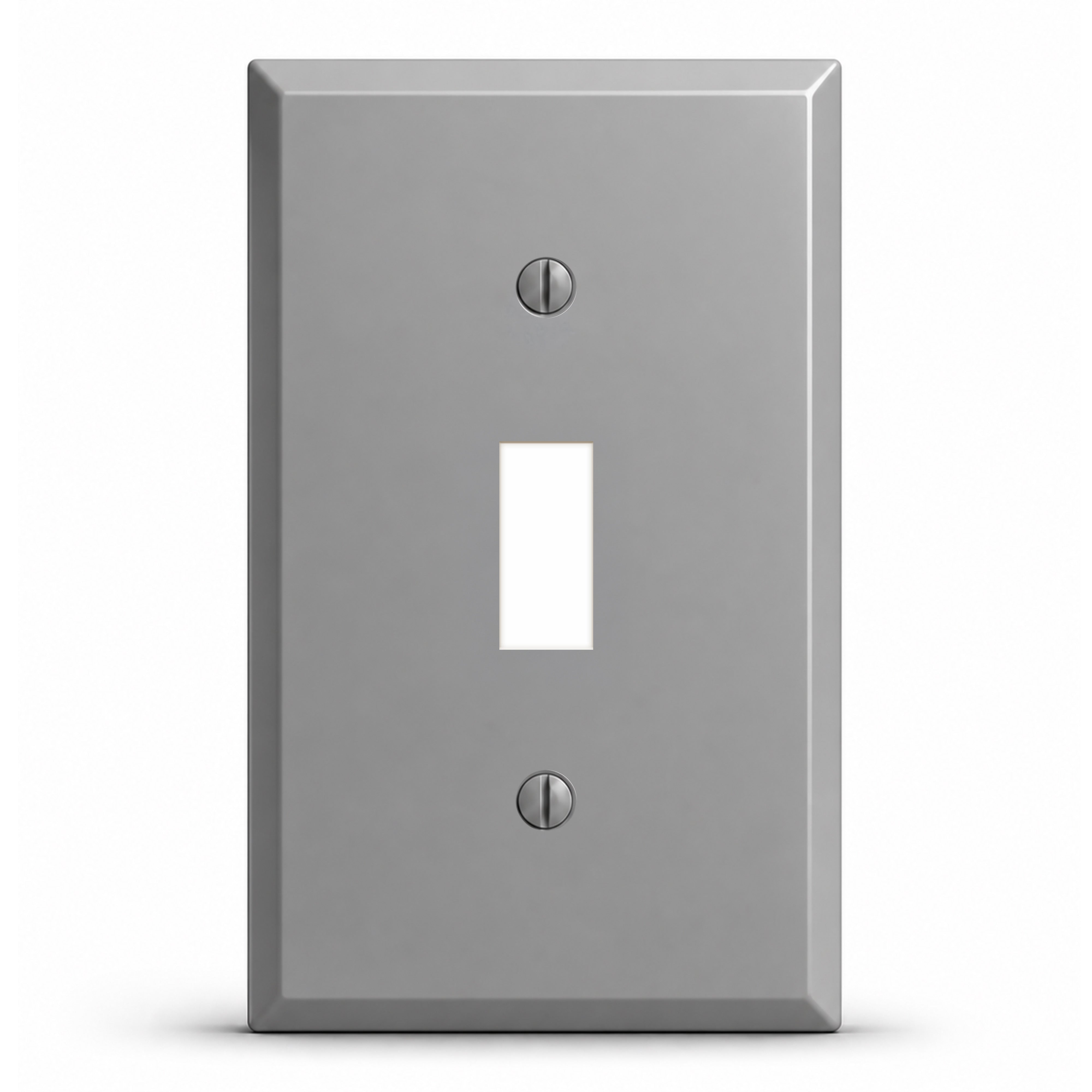 1-Gang, Standard Size, 1 Toggle Switch, Gray Semi-Gloss Finish Wall Plate Outlet Cover - Made in USA