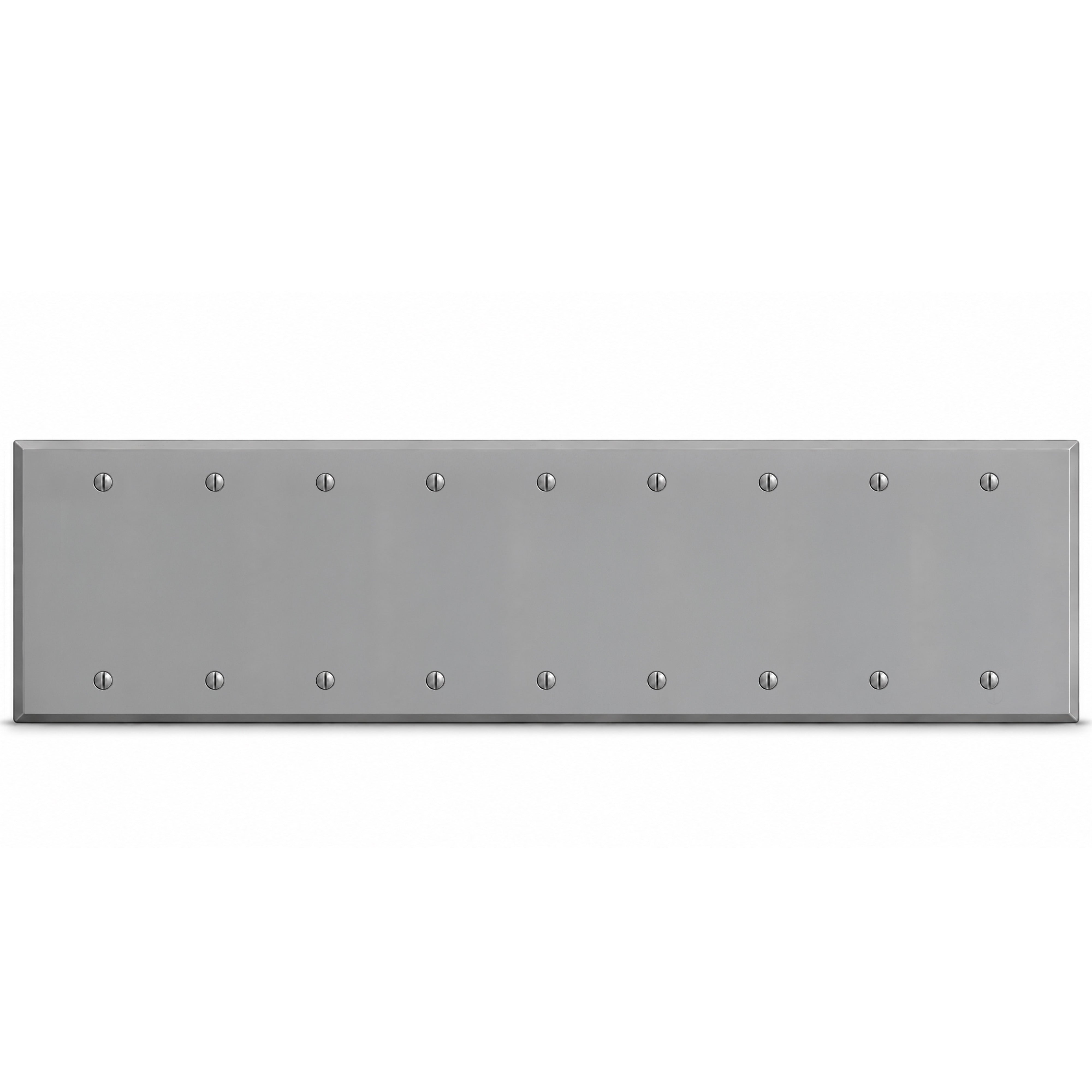9-Gang, Standard Size, 9 Blank, Gray Semi-Gloss Finish, Painted Metal Wall Plate Outlet Cover - Made in USA