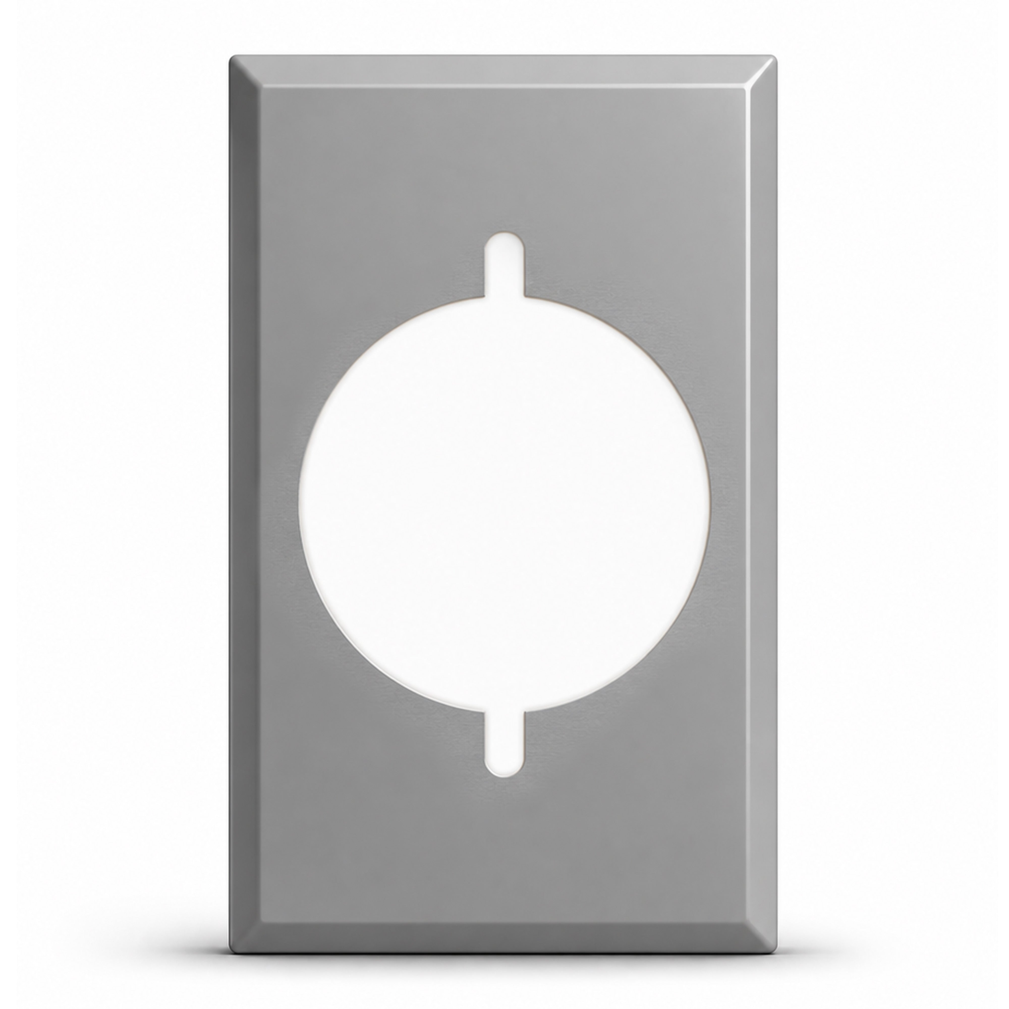 1-Gang, Standard Size, 30/50A 3-Wire Range/Dryer Round Receptacle Opening (2.125 in. ID), Gray Semi-Gloss Finish, Painted Metal Wall Plate Outlet Cover - Made in USA