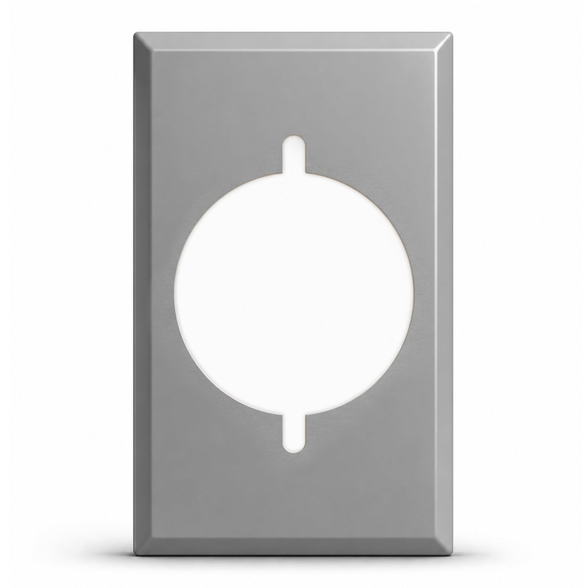 1-Gang, Standard Size, 30/50A 3-Wire Range/Dryer Round Receptacle Opening (2.125 in. ID), Gray Semi-Gloss Finish, Painted Metal Wall Plate Outlet Cover - Made in USA