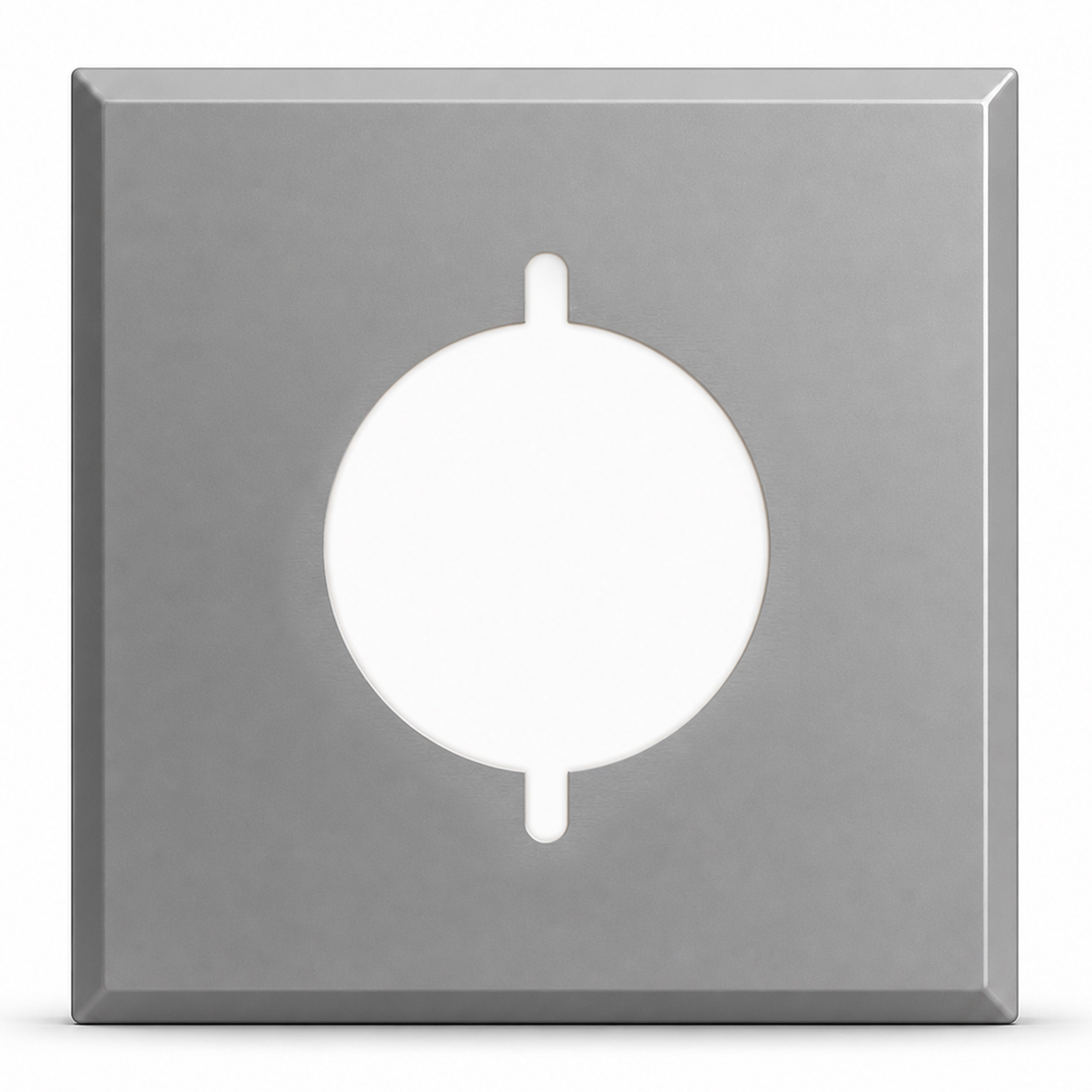 2-Gang, Standard Size, One 30/50A 3-Wire Range/Dryer Round Receptacle Opening (2.125 in. ID), Centered, Gray Semi-Gloss Finish, Painted Metal Wall Plate Outlet Cover - Made in USA