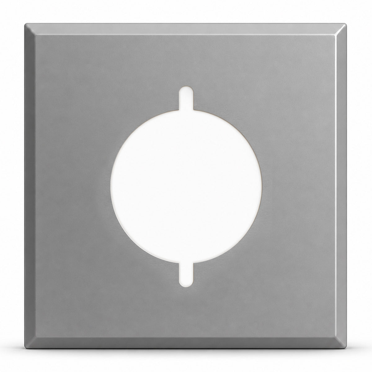 2-Gang, Standard Size, One 30/50A 3-Wire Range/Dryer Round Receptacle Opening (2.125 in. ID), Centered, Gray Semi-Gloss Finish, Painted Metal Wall Plate Outlet Cover - Made in USA