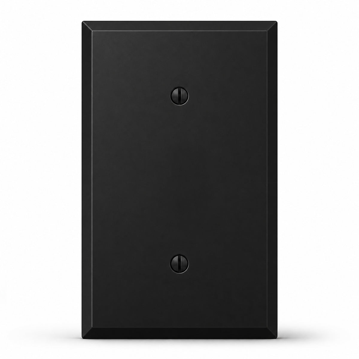 1-Gang Standard Blank Metal Wall Plate – Black Matte