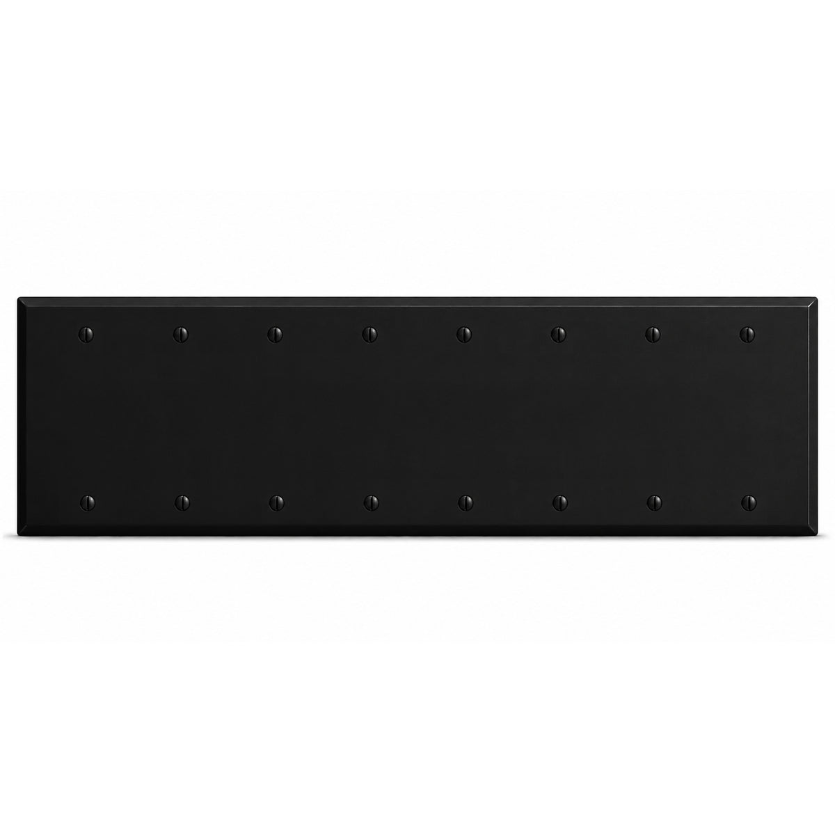 8-Gang, Standard Size, Blank, Black Matte Finish Wall Plate Outlet Cover - Made in USA