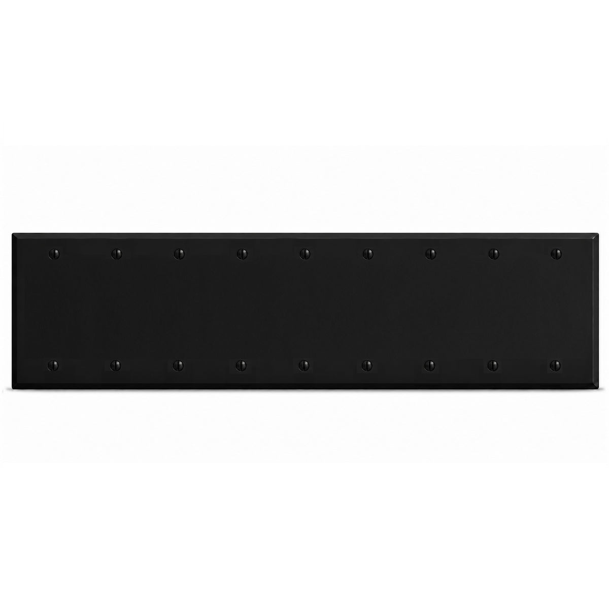 9-Gang, Standard Size, Blank, Black Matte Finish Wall Plate Outlet Cover - Made in USA
