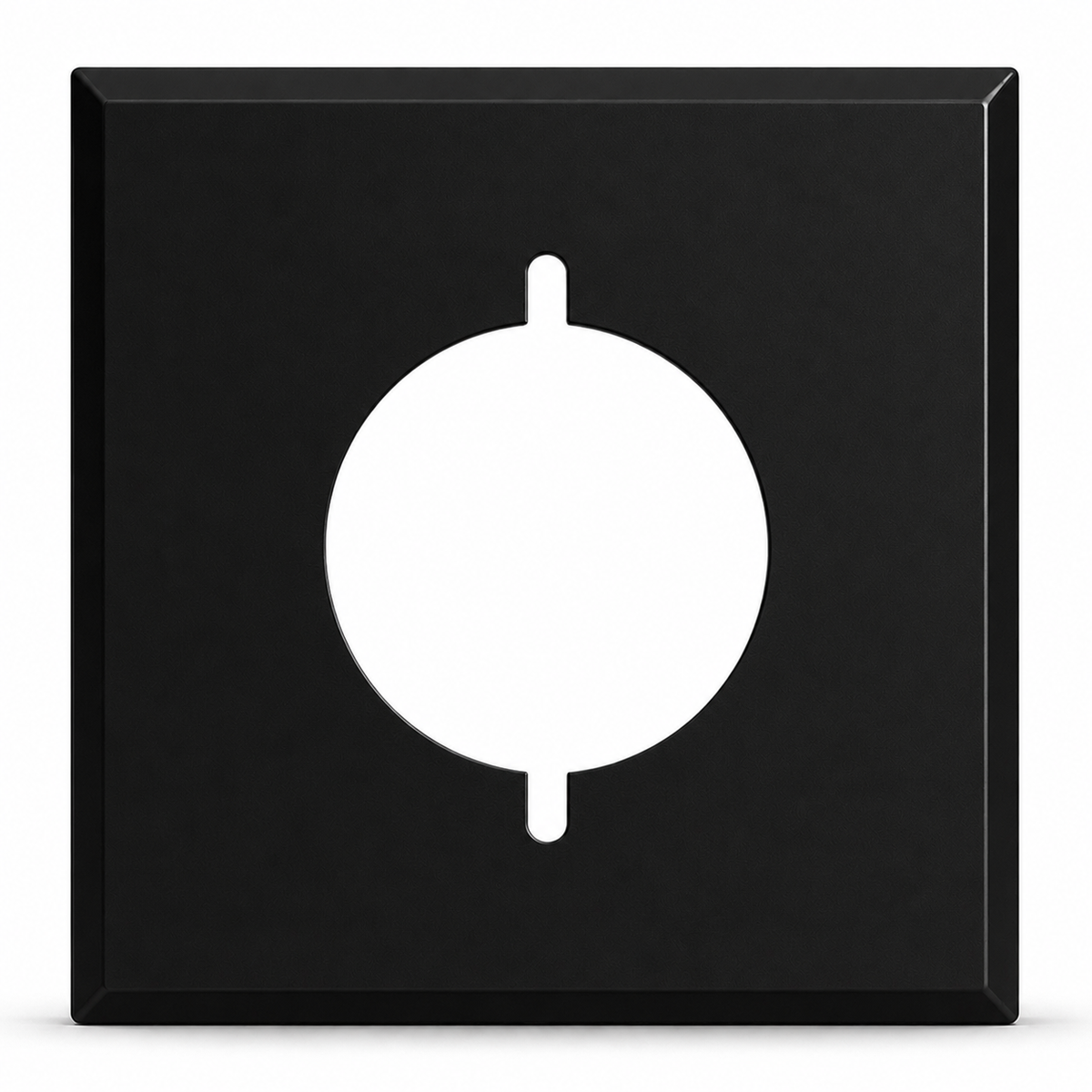 2-Gang, Standard Size, Centered 30/50A 3-Wire Range/Dryer Round Receptacle Opening (2.125 in. ID), Black Matte, Painted Metal Wall Plate Outlet Cover - Made in USA