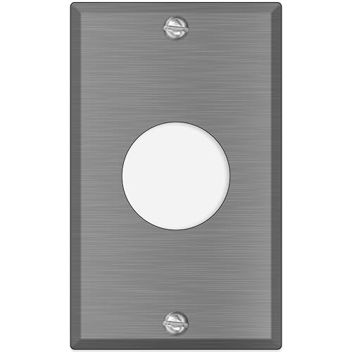 1-gang with single receptacle opening (1.405 in.), standard size, metallic finish wallplate