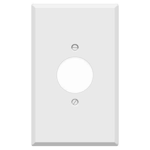 1-Gang, Oversize Size, Single Receptacle Opening (1.405 in. ID), Painted Metal Wall Plate Outlet Cover - Made in USA