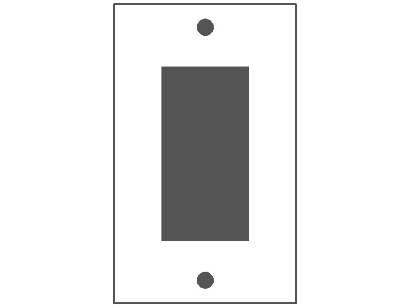 1-Gang, Deep Beveled, Block Duplex / GFI Opening, White Semi-Gloss Finish, Painted Metal Wall Plate Outlet Cover - Made in USA
