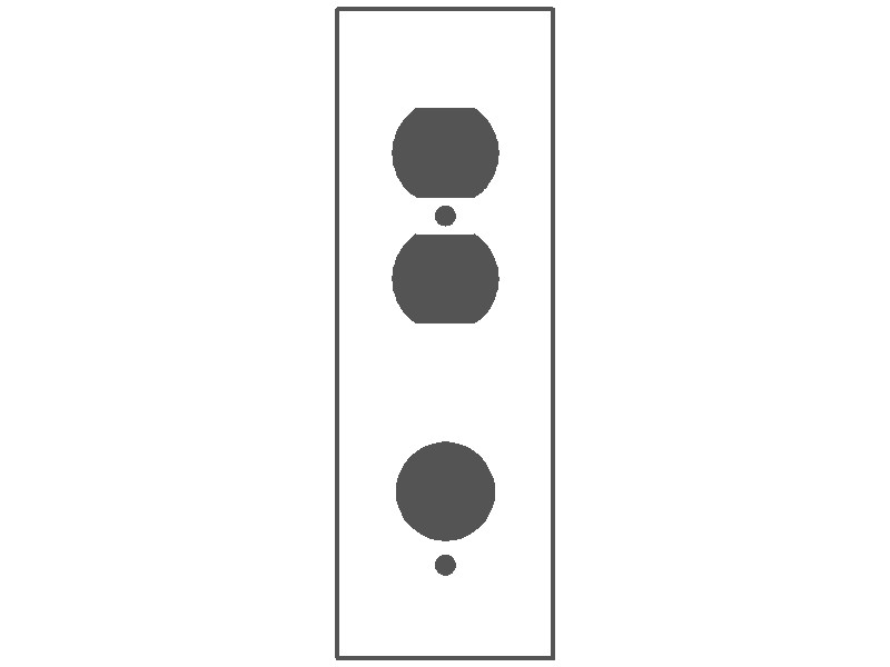 2-Gang Tandem Size, Duplex Receptacle & 1.25" Telephone Opening, White Semi-Gloss Painted Metal Wall Plate Cover, Made in USA