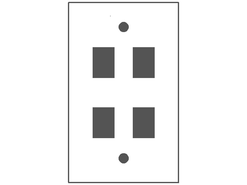 1-Gang, Standard Size, 4 RJ11 Cutouts for 4 or 6 Wire Modular Connectors, White Semi-Gloss Finish, Painted Metal Wall Plate Outlet Cover - Made in USA