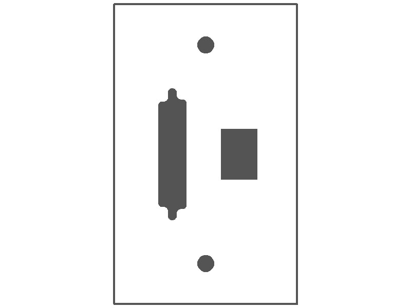 1-Gang, Standard Size, RS232 25-Pin Connector and RJ11 Modular Connector Openings, White Semi-Gloss Finish, Painted Metal Wall Plate Outlet Cover - Made in USA