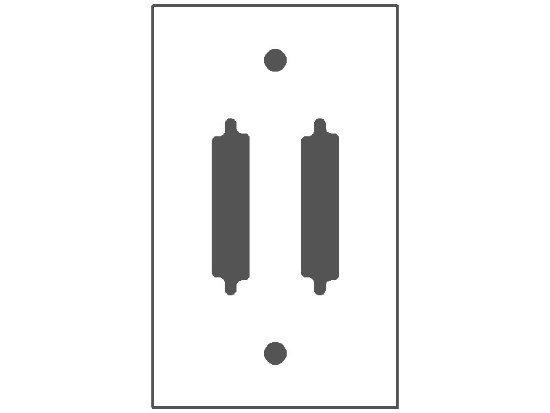 1-Gang, Standard Size, 2 RS232 25-Pin Connector Openings, White Semi-Gloss Finish, Painted Metal Wall Plate Outlet Cover - Made in USA