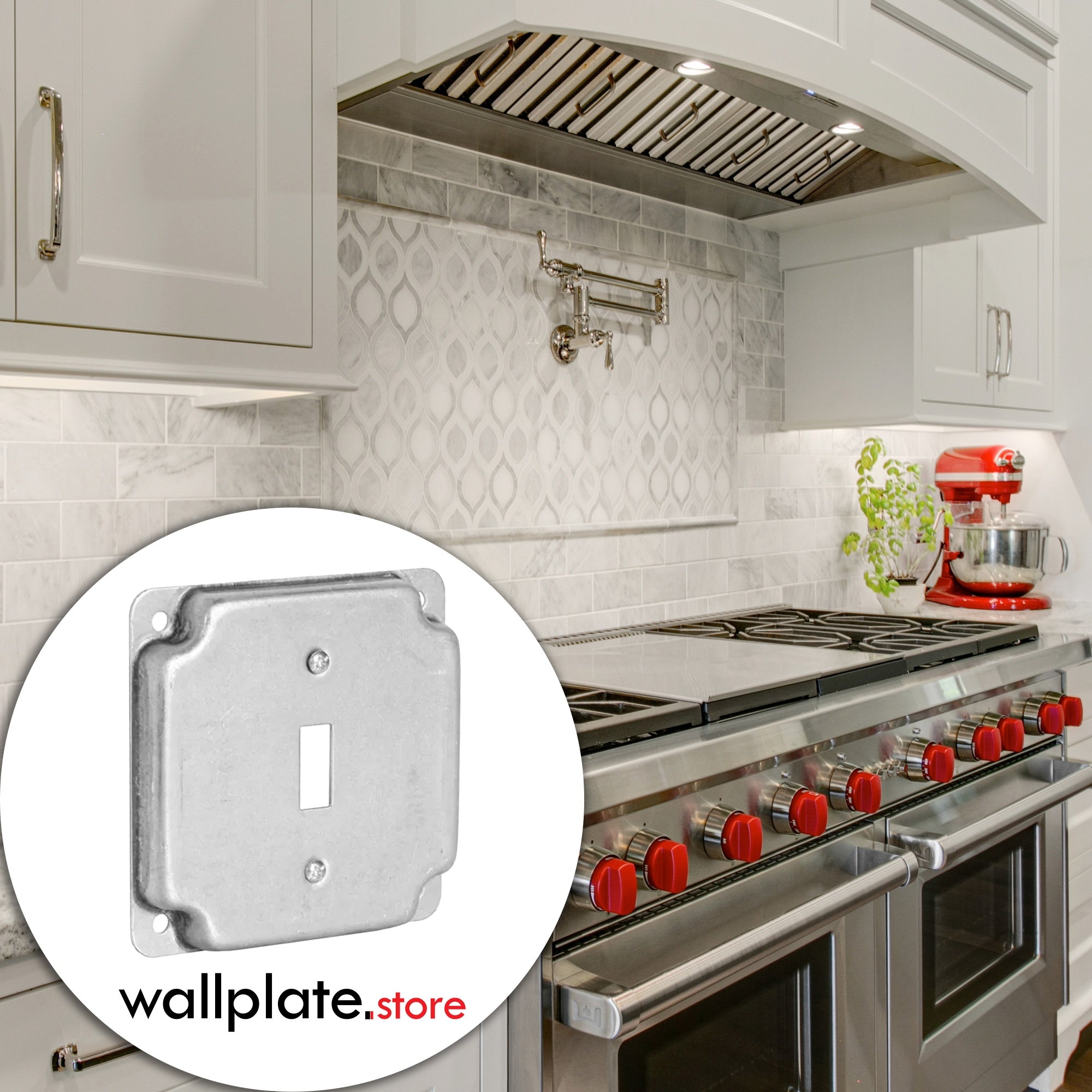 4 Inch Square Galvanized Steel Toggle Switch Exposed Work Electrical Box Cover