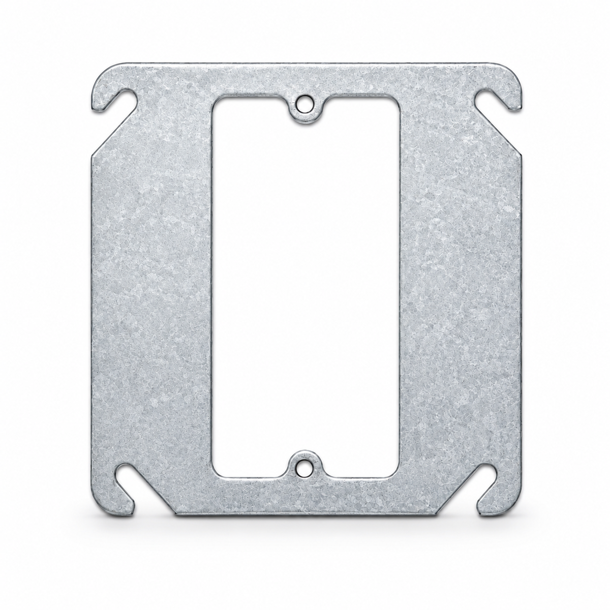 4-Inch Square Device Cover for 1 Device, Flat, Galvanized Steel Electrical Box Cover - Made in USA