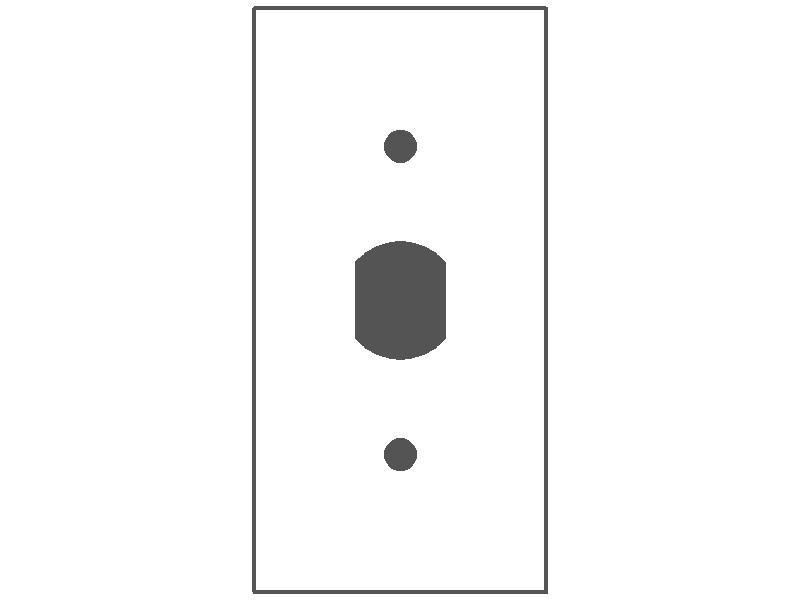 1-Gang, Narrow Size, Interchangeable One Hole Opening (Vertical), Metallic Finish, Metal Wall Plate Outlet Cover - Made in USA