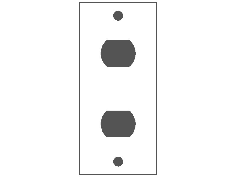 1-Gang, Narrow Size, (2) Interchangeable Openings, Metallic Finish, Metal Wall Plate Outlet Cover - Made in USA