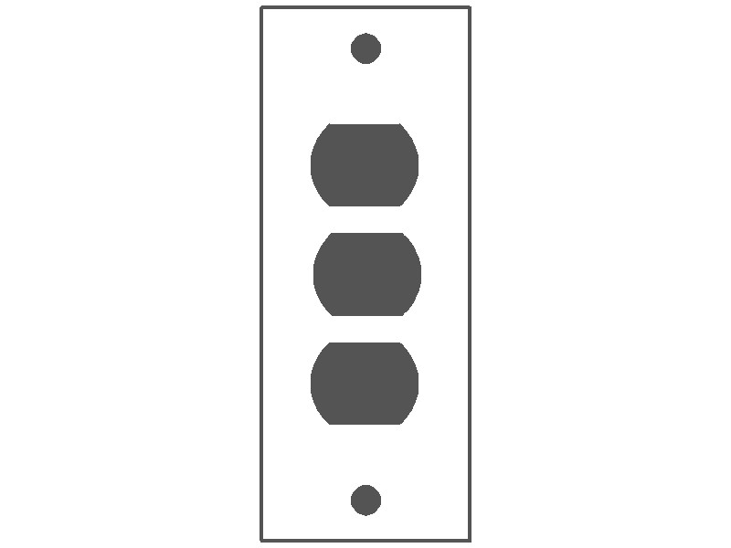1-Gang, Narrow Size, (3) Horizontal Interchangeable Openings, Metallic Finish, Metal Wall Plate Outlet Cover - Made in USA