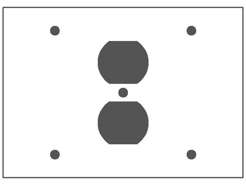 3-Gang, Standard Size, 1 Blank, 1 Duplex, 1 Blank Opening, Metallic Finish, Metal Wall Plate Outlet Cover - Made in USA