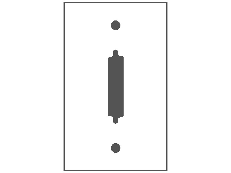 1-Gang, Standard Size, RS232 25-Pin Connector Cutout, Metallic Finish, Metal Wall Plate Outlet Cover - Made in USA