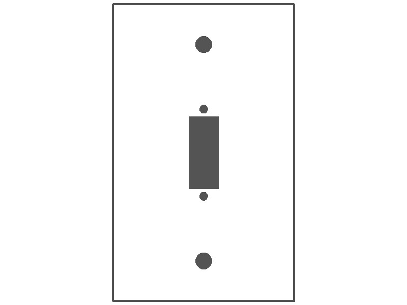 1-Gang, Standard Size, Cutout for 15-Pin Connector, Metallic Finish, Metal Wall Plate Outlet Cover - Made in USA