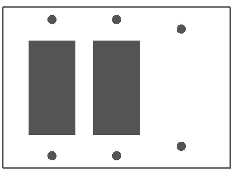 3-Gang, Standard Size, 2 GFI Openings, 1 Blank Opening, Metallic Finish, Metal Wall Plate Outlet Cover - Made in USA