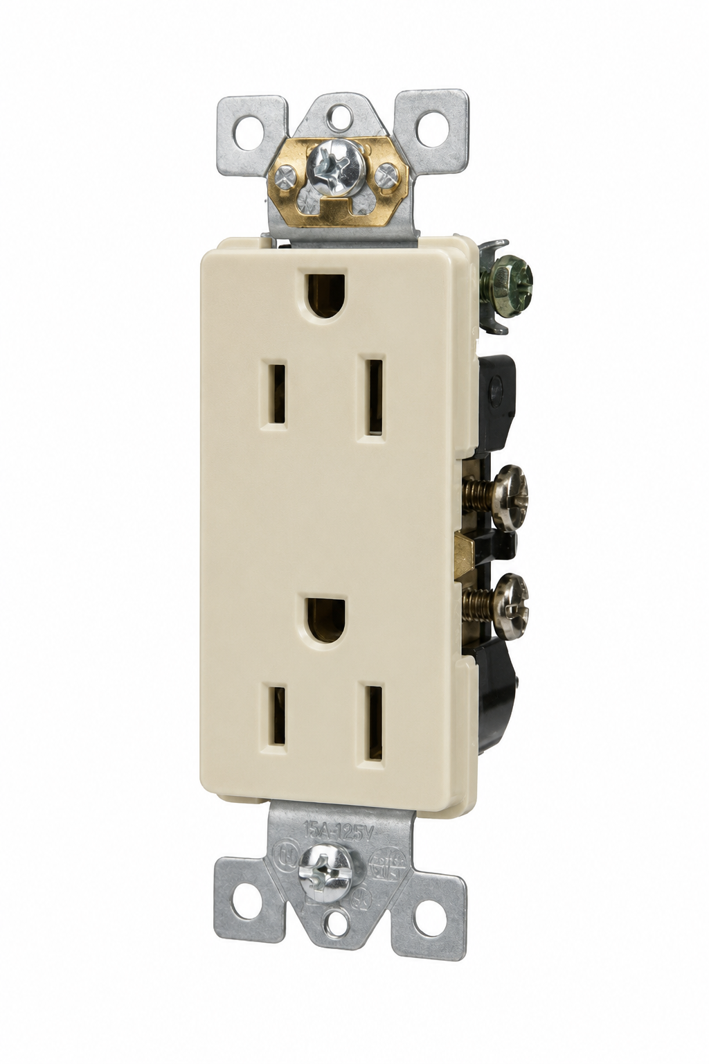 Almond, Decorator Duplex Receptacle 15A-125V