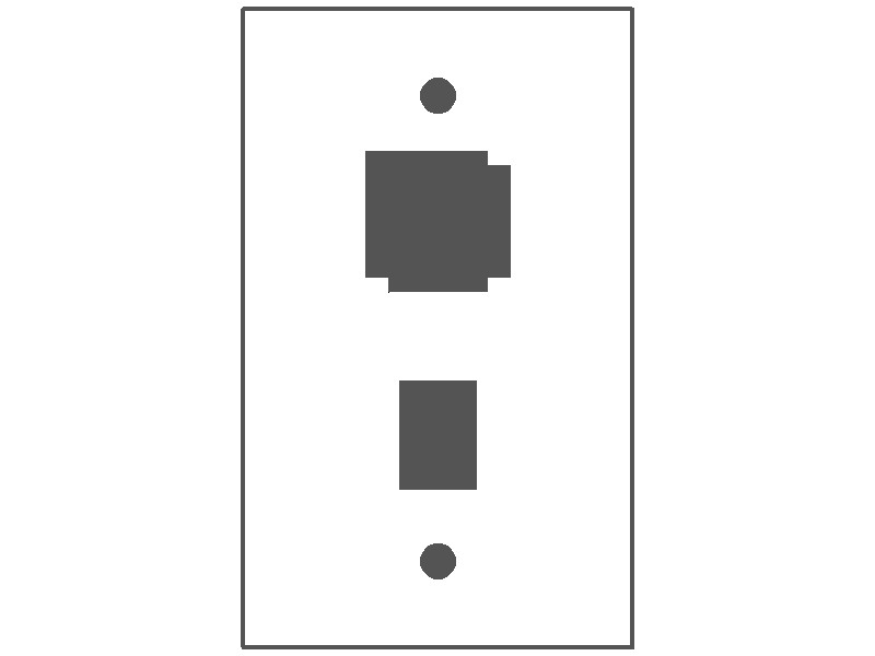 1-Gang, Standard Size, IBM Data Connector Cutout & 1 RJ11 Opening, Metallic Finish, Metal Wall Plate Outlet Cover - Made in USA