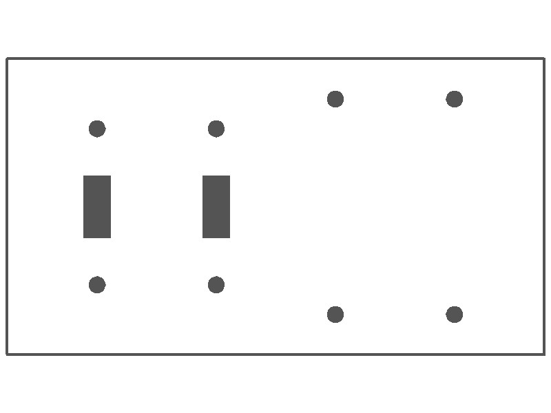 4-Gang, Standard Size, 2 Toggle, 2 Blank Openings, Metallic Finish, Metal Wall Plate Outlet Cover - Made in USA