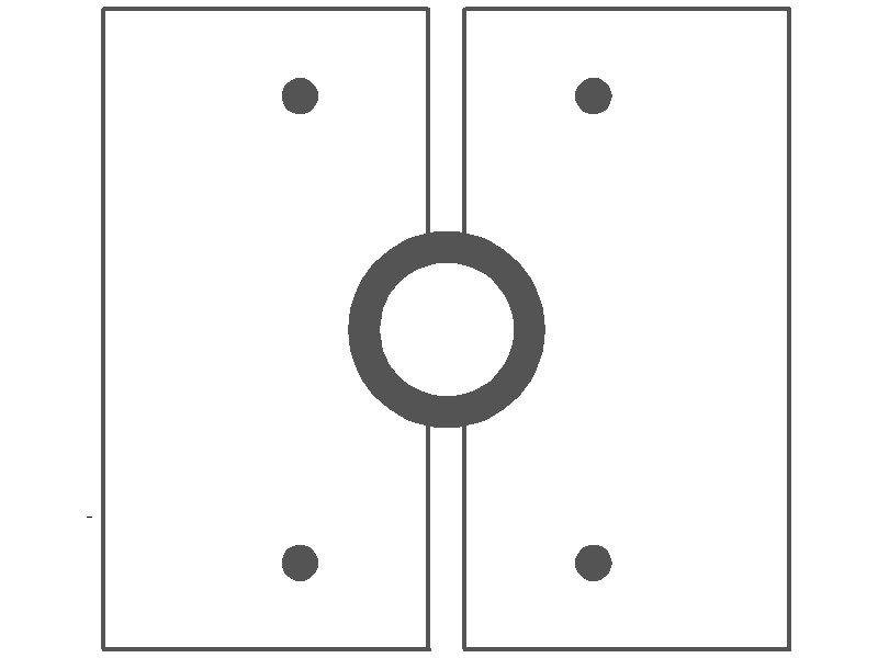 2-Gang, Standard Size, 1 in. Hole with Rubber Grommet and Mounting Straps Split Plate Opening, Metallic Finish, Metal Wall Plate Outlet Cover - Made in USA