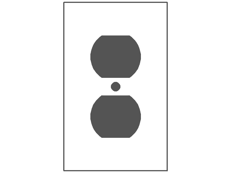 1-Gang, Standard Size, Duplex Opening, Ivory Semi-Gloss Finish, Metal Wall Plate Outlet Cover - Made in USA