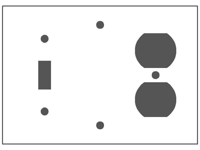 3-Gang, Standard Size, 1 Toggle, 1 Blank, 1 Duplex Opening, Ivory Semi-Gloss Finish, Metal Wall Plate Outlet Cover - Made in USA