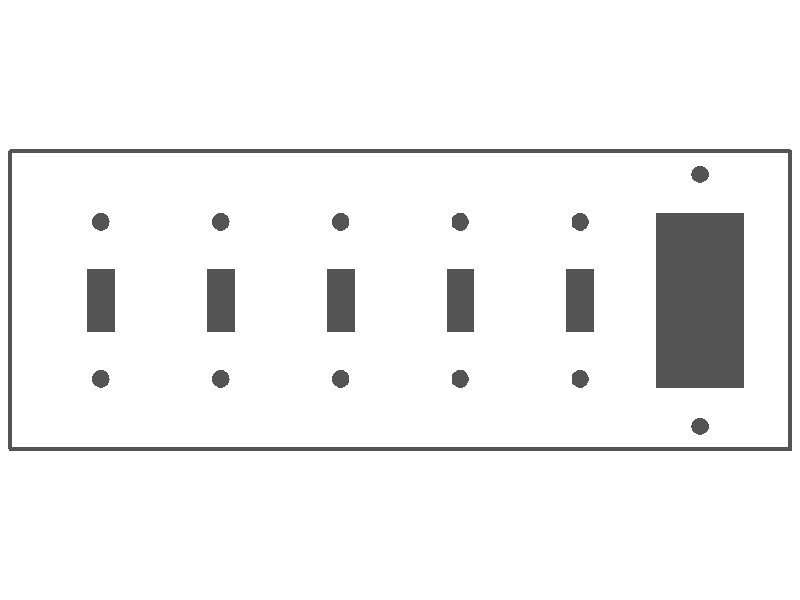 6-Gang, Standard Size, 5 Toggle, 1 GFI Opening, Ivory Semi-Gloss Finish, Metal Wall Plate Outlet Cover - Made in USA
