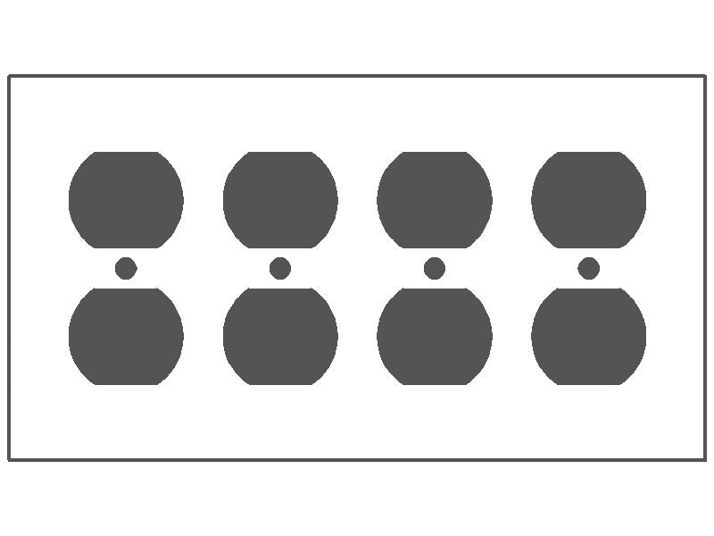 4-Gang, Standard Size, 4 Duplex Openings, Brown Semi-Gloss Finish, Painted Metal Wall Plate Outlet Cover - Made in USA